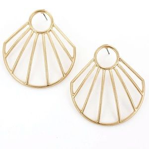 ⛄️CRAVE GOLDTONE VERTICAL STRIPE FAN OUT EARRINGS
